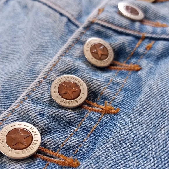 Vintage Hollywood Fared Dernim Jeans - Picture 5 of 10